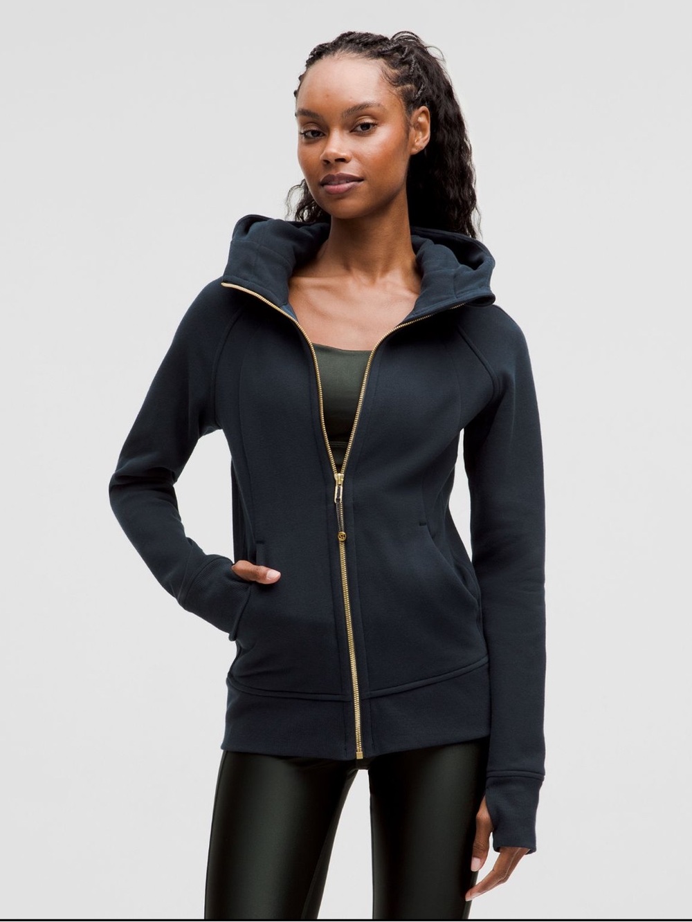 NWT Lululemon Scuba Full-Zip Hoodie TRUE NAVY/ GOLD